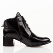 Czarne lakierowane botki damskie na obcasie M.Daszyński 2481-9