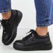 Czarne skórzane sneakersy damskie na platformie Filippo Dp6382/24
