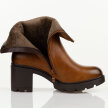 Camelowe botki damskie na obcasie M.Daszyński 23108A-14