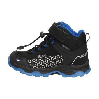 Czarne śniegowce dziecięce dla chłopca z membraną zimowe American Club Softshell Hl29/22 Bk/ry