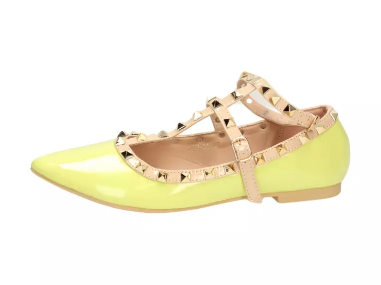 Limonkowe baleriny, buty damskie Vices 1198-31