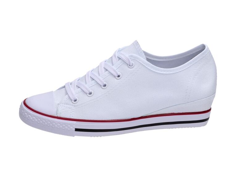 Białe trampki damskie Cotton Club 7123 Koturna