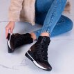 Czarne sneakersy na zimę, botki damskie POTOCKI 12111 KOTURN