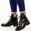 Czarne lakierowane botki damskie Vinceza 58610