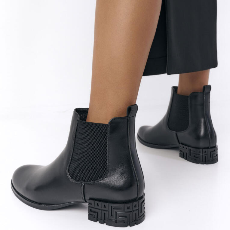 Czarne botki damskie na obcasie SERGIO LEONE BT532 PU