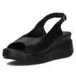 Czarne skórzane sandały damskie na koturnie FILIPPO DS3595/22