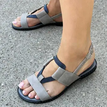 Szare płaskie sandały damskie Jezzi 2060-11
