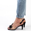 Czarne silikonowe sandały damskie na szpilce, transparentne SABATINA 1014-5