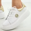 Białe skórzane sneakersy damskie na platformie Filippo Dp6058/25