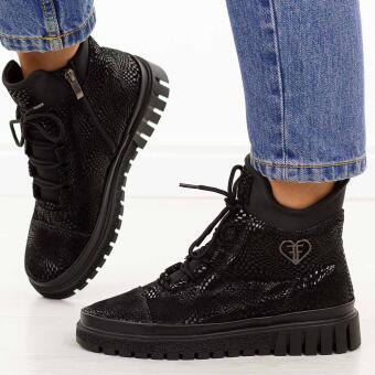 Czarne skórzane botki damskie Filippo Dbt7302/25