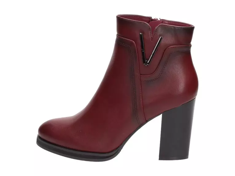Bordowe botki damskie Sergio Leone Bt537