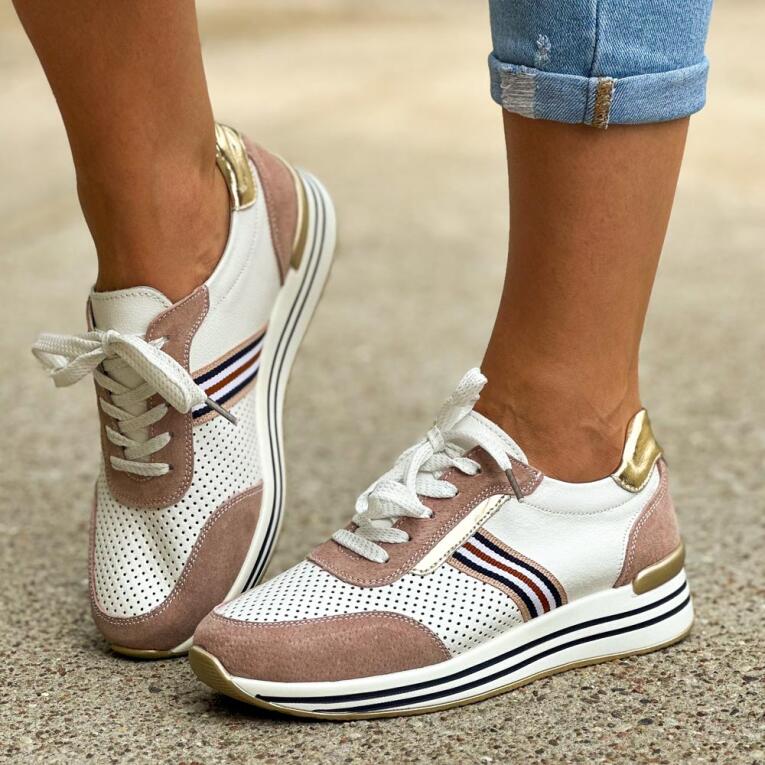 Różowe skórzane sneakersy damskie S.BARSKI 21575