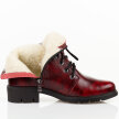 Czerwone zimowe Polskie botki damskie Galant 3343