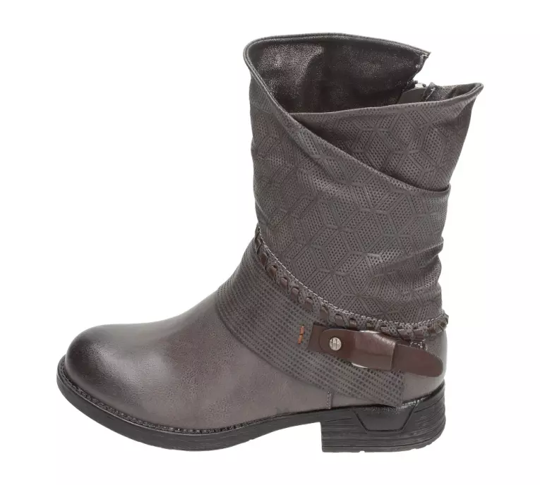 Szare botki damskie, sztyblety Wishot Bt912