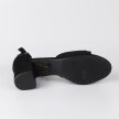 Czarne zamszowe sandały damskie na obcasie z kryształami POTOCKI 20019