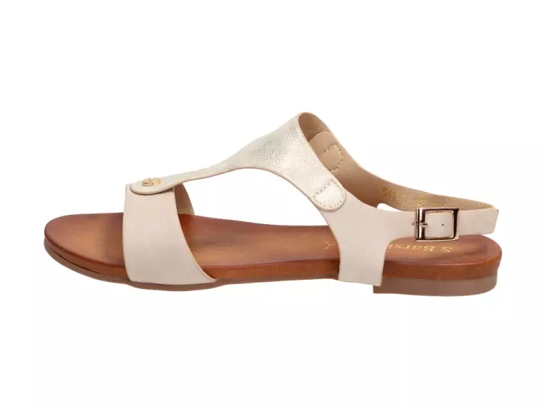 Złote sandały damskie S.Barski 541-8