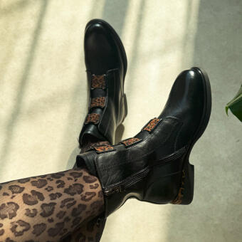 Czarne skórzane botki damskie Vinceza 66820