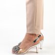 Srebrne silikonowe sandały damskie na szpilce, transparentne SABATINA 1014-A