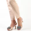 Srebrne silikonowe sandały damskie na szpilce, transparentne SABATINA 1014-A