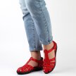 Czerwone skórzane sandały damskie z zakrytymi palcami T.SOKOLSKI A88