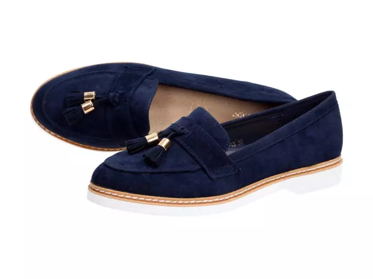 Granatowe lordsy na platformie buty Vices 7101
