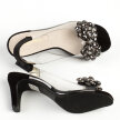 Czarne silikonowe sandały damskie na szpilce, transparentne SABATINA 1014-2
