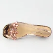 Różowe silikonowe sandały damskie na obcasie z kryształami, transparentne Dia 38-W1