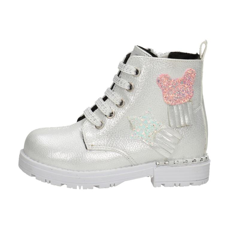 Srebrne botki dla dziewczynki NAVY DOT 61060