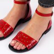 Czerwone płaskie sandały damskie M.DASZYŃSKI 2060-16