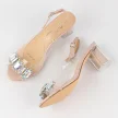 Różowe silikonowe sandały damskie na słupku z kryształami, transparentne DiA 1037-42