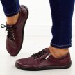 Bordowe skórzane Polskie półbuty damskie barefoot Gregors 1153