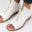Białe skórzane POLSKIE sandały damskie, botki DEONI D520