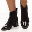 Czarne zamszowe botki damskie na obcasie DiA 52-187