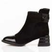 Czarne zamszowe botki damskie na obcasie DiA 52-187