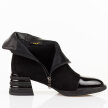 Czarne zamszowe botki damskie na obcasie DiA 52-187