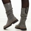 Szare wysokie botki damskie na traperze M.Daszyński Sa259-3