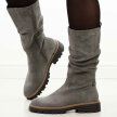 Szare wysokie botki damskie na traperze M.Daszyński Sa259-3