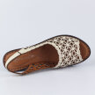 Beżowe skórzane sandały damskie na koturnie POTOCKI 79001