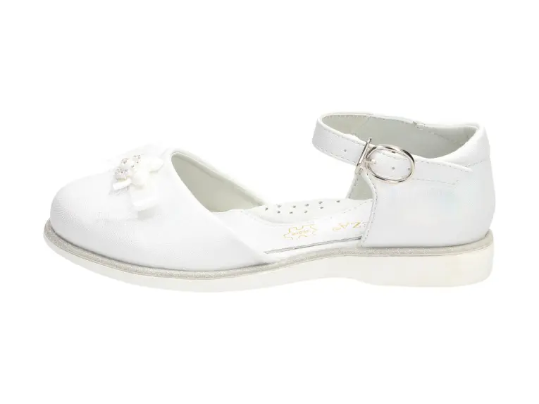 Białe pantofle dziecięce Vinceza 8871 Komunia