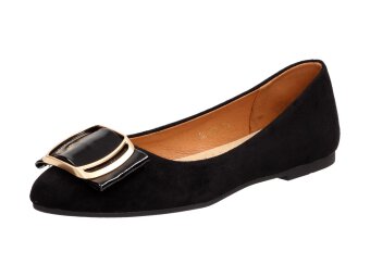 Czarne baleriny damskie SERGIO LEONE BL623