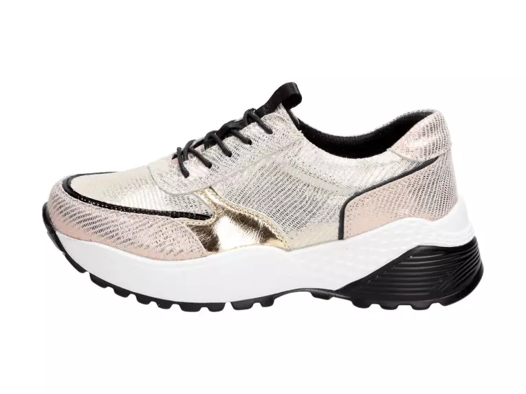 Złote sneakersy damskie VINCEZA 7793 SKÓRA
