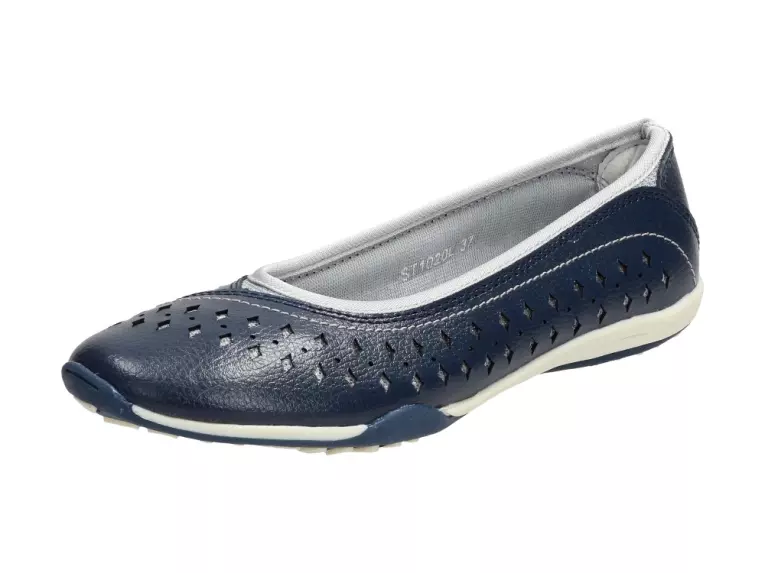 Granatowe baleriny, buty M.Daszyński 1020skóra