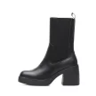 Czarne wysokie botki damskie na obcasie SERGIO LEONE KZ211 PLATFORMA