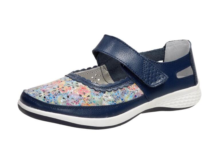 Granatowe półbuty damskie S.BARSKI A40 SKÓRA