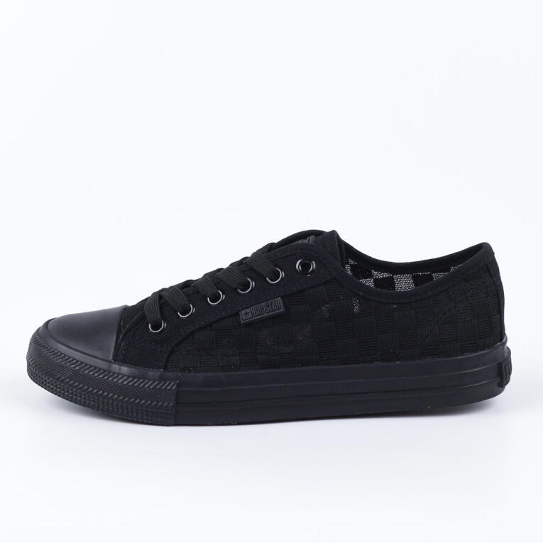 Czarne koronkowe trampki damskie BIG STAR LL274072