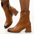 Camelowe botki damskie na obcasie M.Daszyński Sa269-2