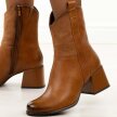 Camelowe botki damskie na obcasie M.Daszyński Sa269-2