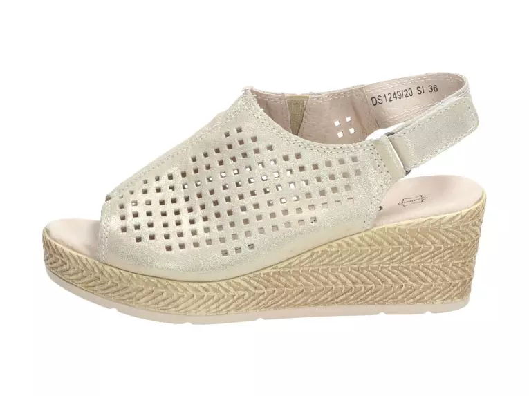 Srebrne sandały damskie Filippo Ds1249 Skóra