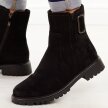 Czarne zamszowe botki damskie Potocki 19328