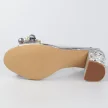Srebrne silikonowe sandały damskie na słupku z ozdobą, transparentne DiA 1037-17
